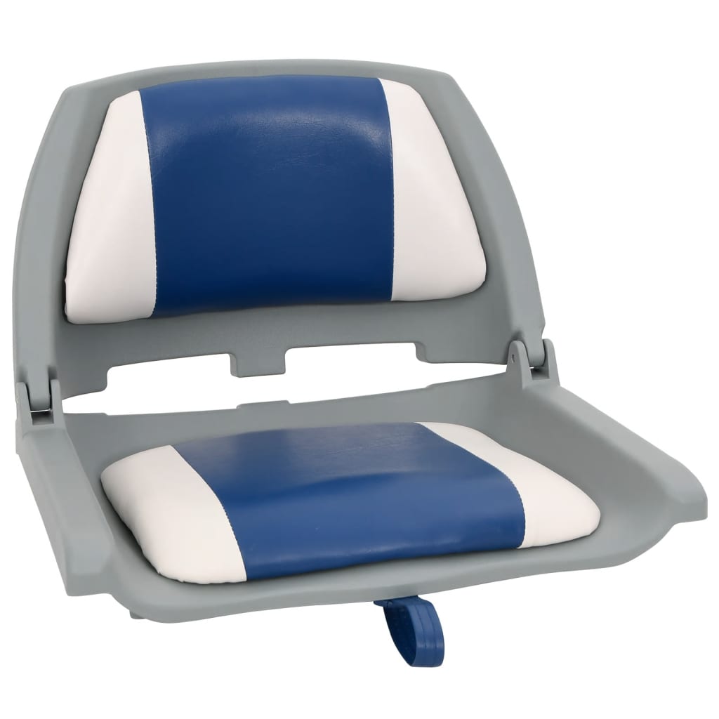 2 Pcs conjunto assento barco dobrável 48x51x41 cm azul e branco