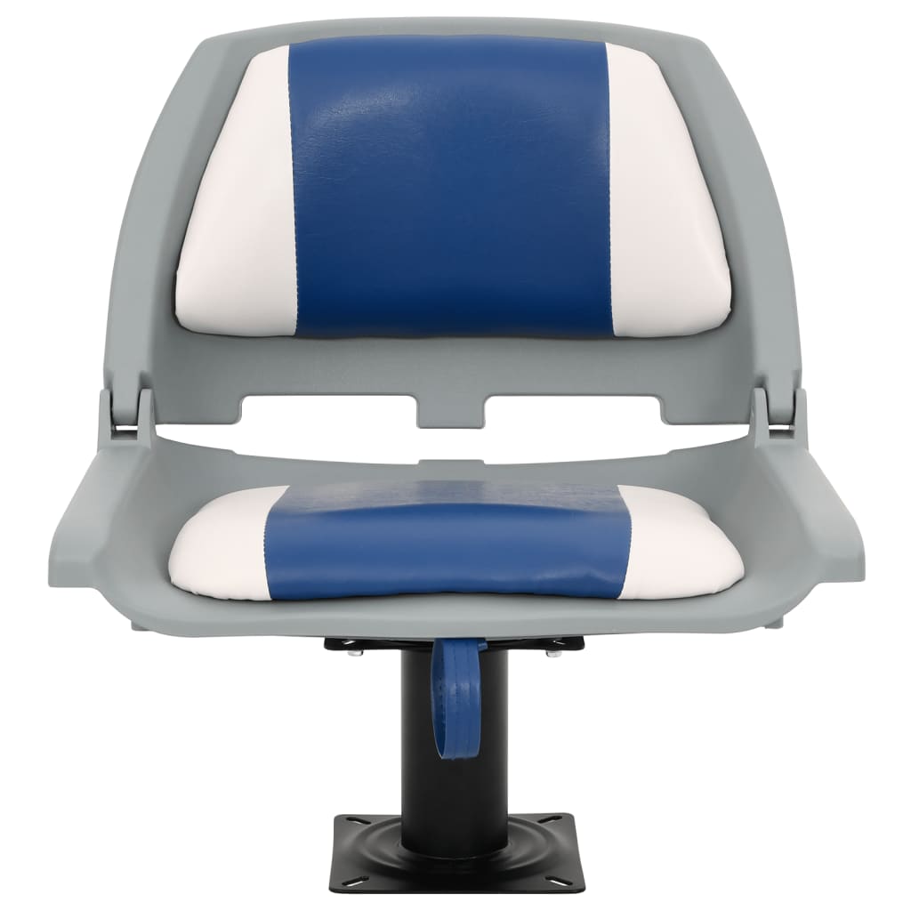 2 Pcs conjunto assento barco dobrável 48x51x41 cm azul e branco