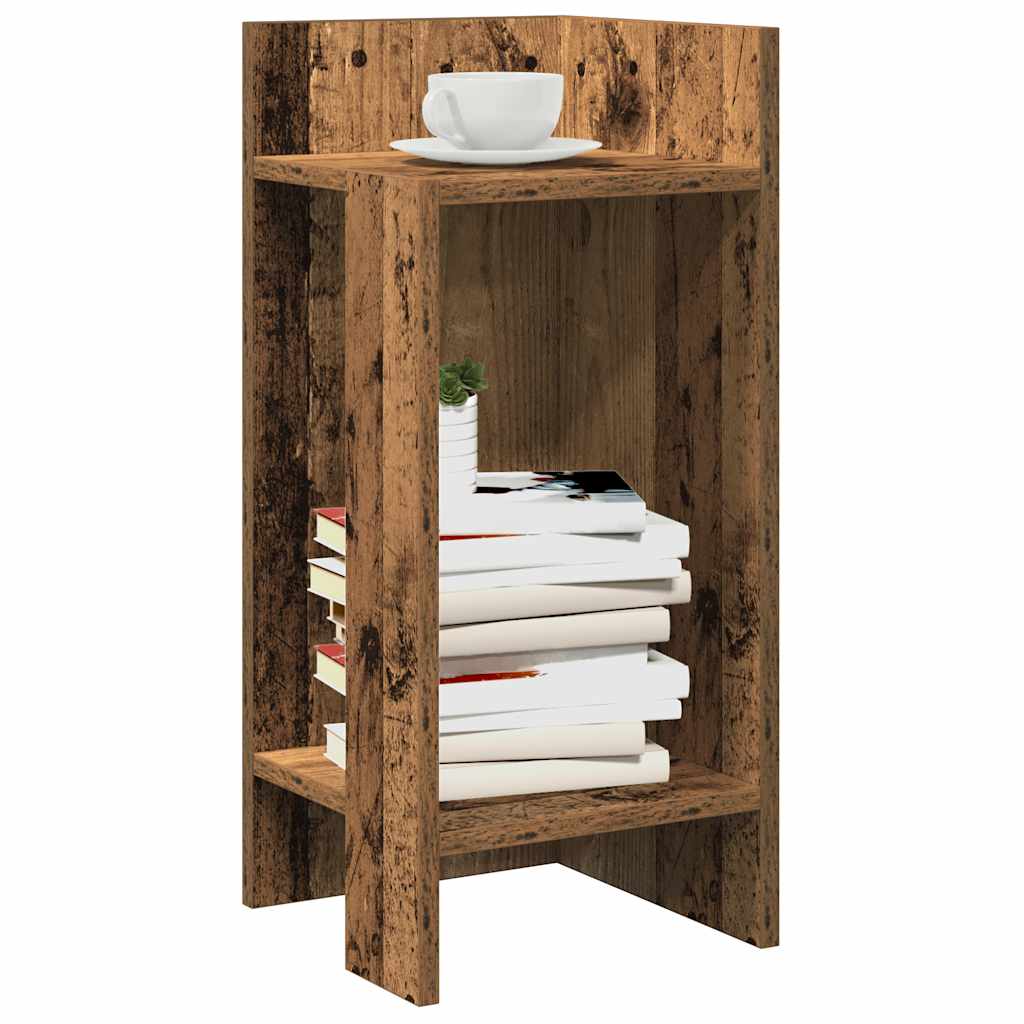 Mesas laterais 2 pcs c/ prateleira 110x50x103cm madeira velha