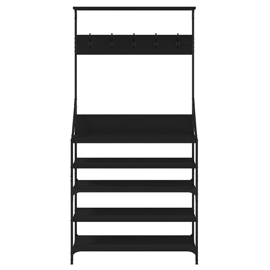 Bengaleiro c/ arrumação de calçado 90x34x184 cm preto