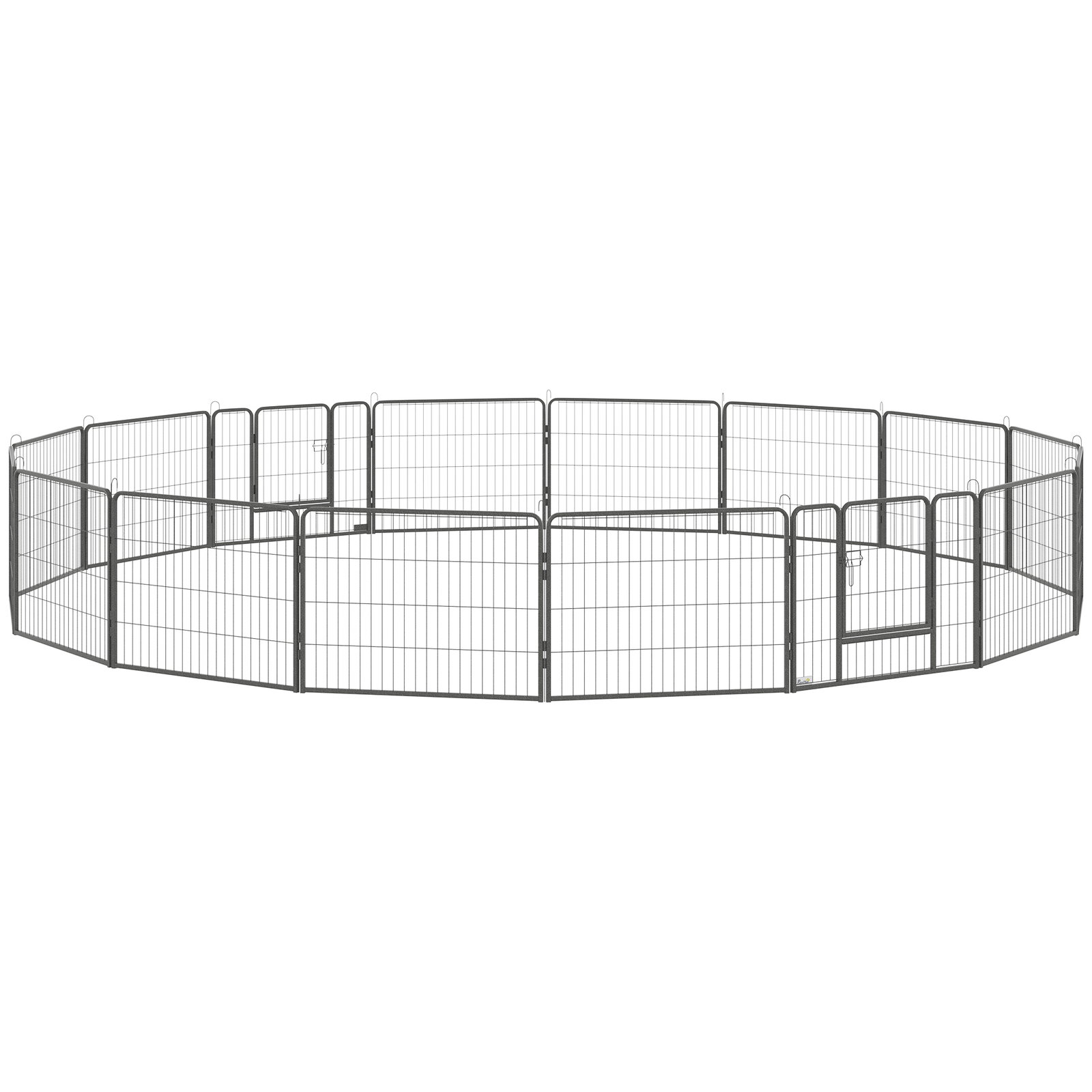 Parque de jogos para cães com 16 segmentos 60 cm de altura canil animais de estimação cercado para cães externo cinzento