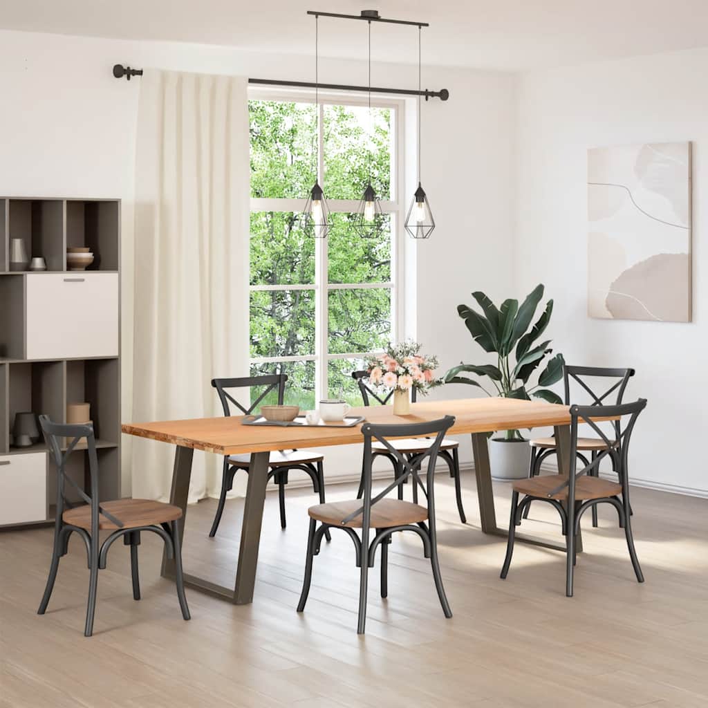 Pés para mesa de jantar em formato de u, 2 peças, aço natural, 70x(72-73) cm, aço