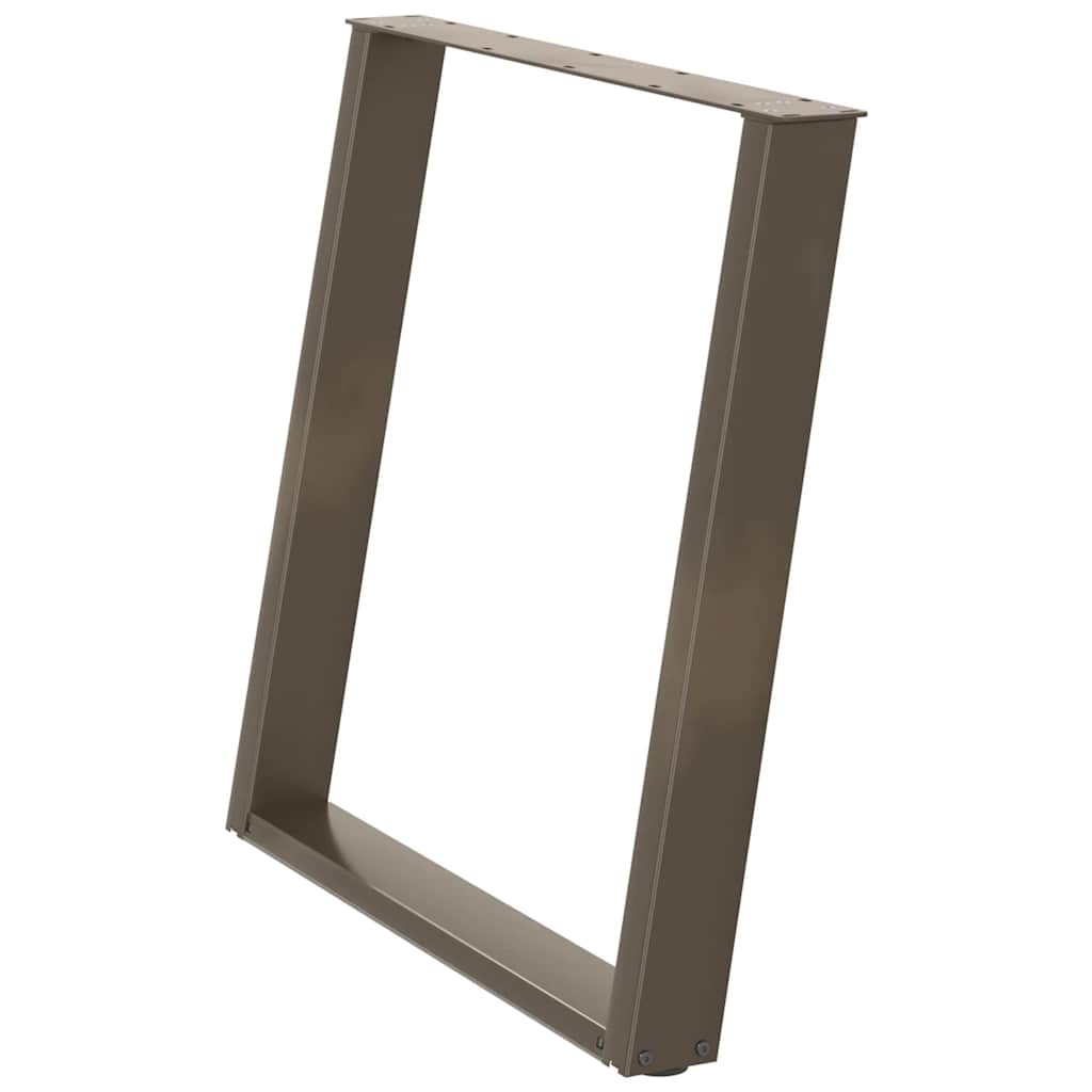 Pés para mesa de jantar em formato de u, 2 peças, aço natural, 70x(72-73) cm, aço
