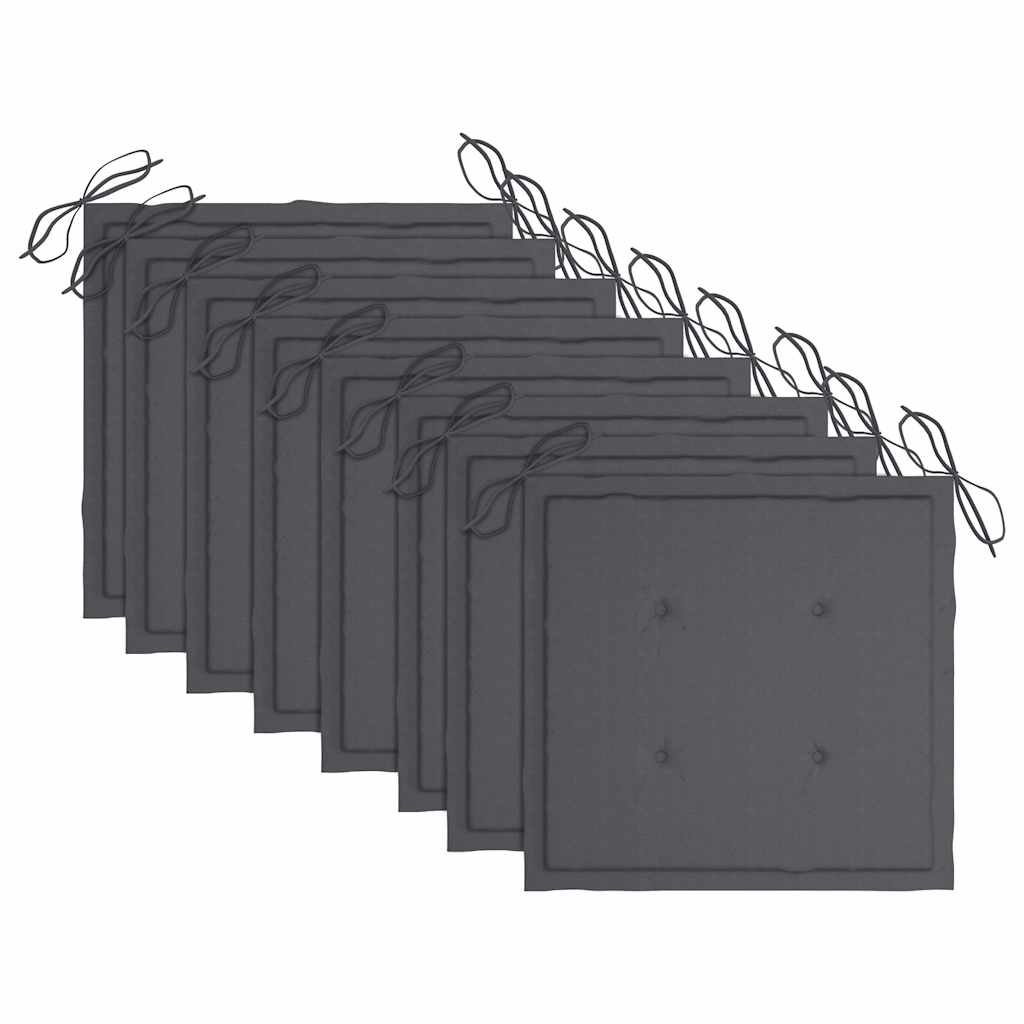 Cadeiras de jantar p/ jardim 8 pcs c/ almofadões acácia maciça