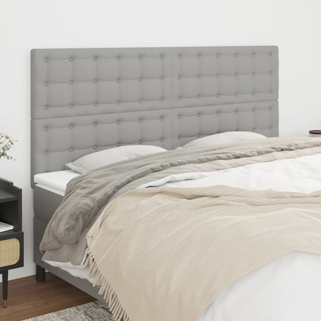 Cabeceira cinza claro 160x5x118/128 cm tecido