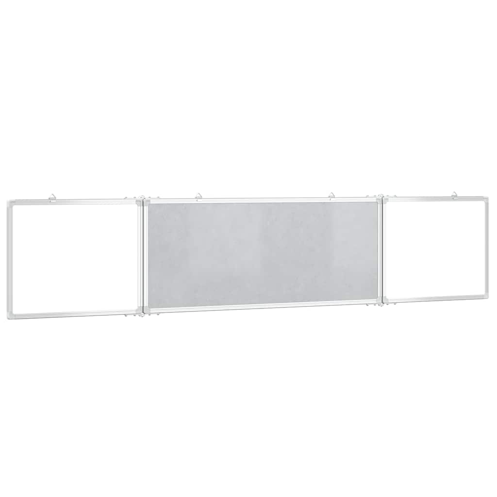 Quadro branco magnético dobrável 200x40x1,7 cm alumínio
