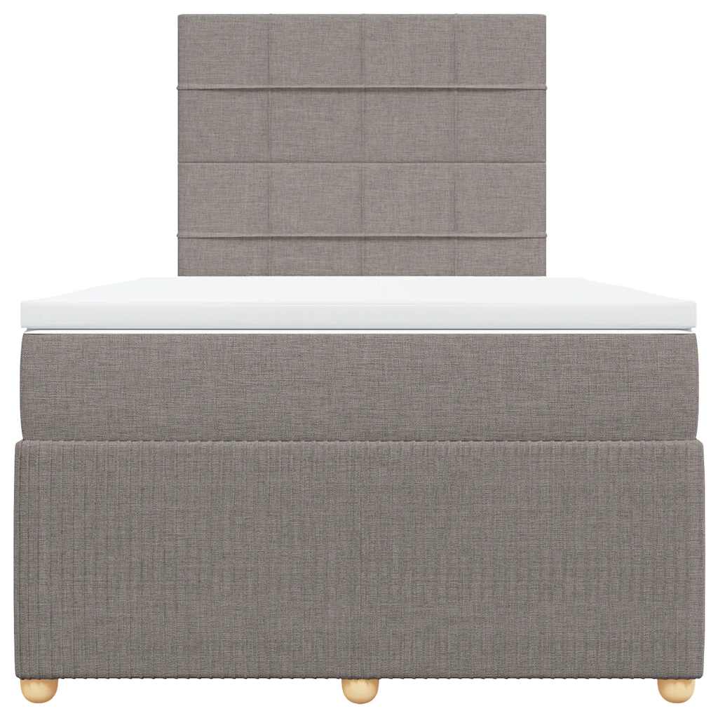 Cama boxspring c/ colchão 120x190cm tecido castanho-acinzentado