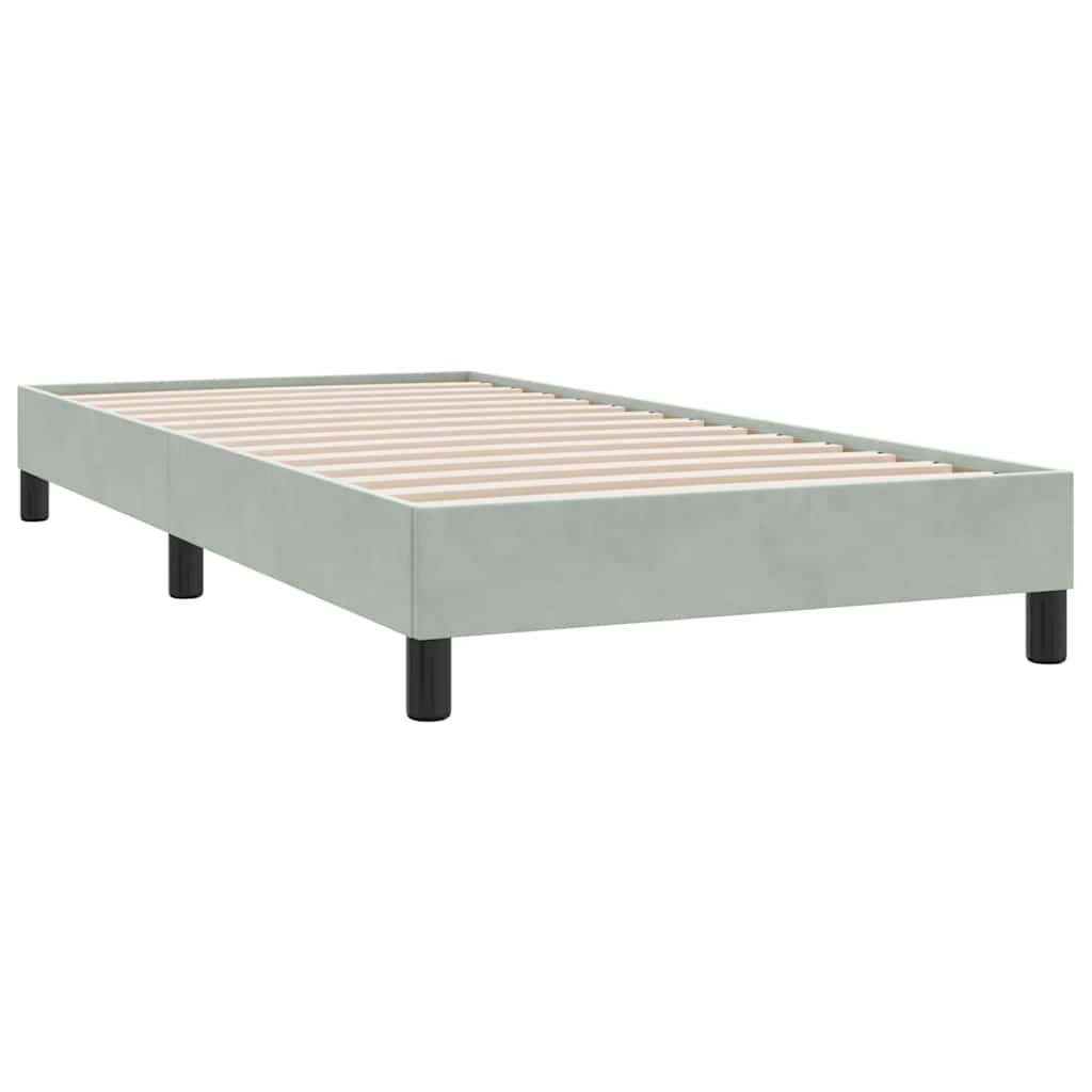 Box cama de primavera sem colchão cinzento claro 80x210 cm