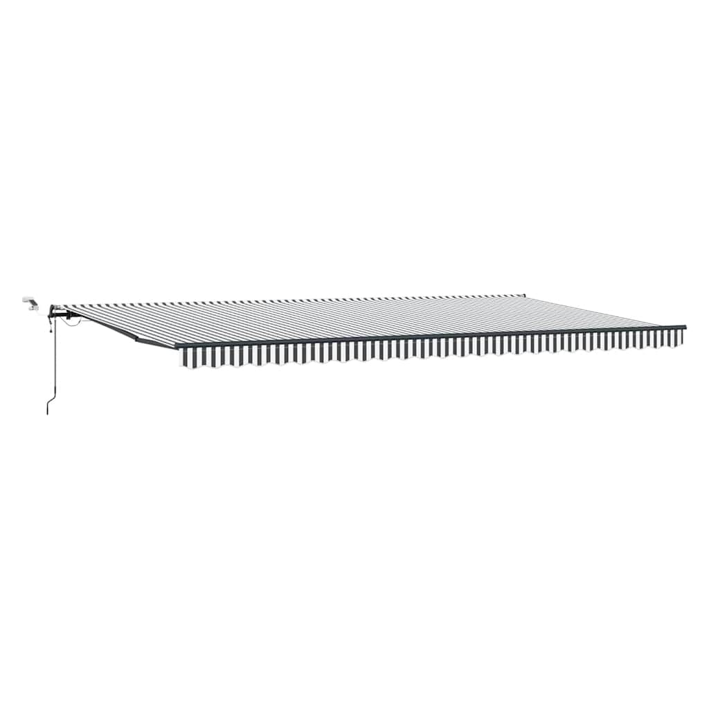 Toldo retrátil automático com leds 600x300 cm antracite/branco