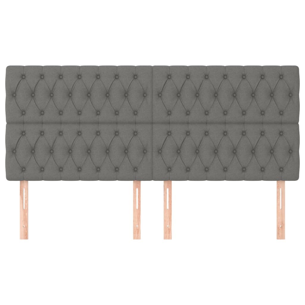 Cabeceira cinza escuro 200x7x118/128 cm tecido