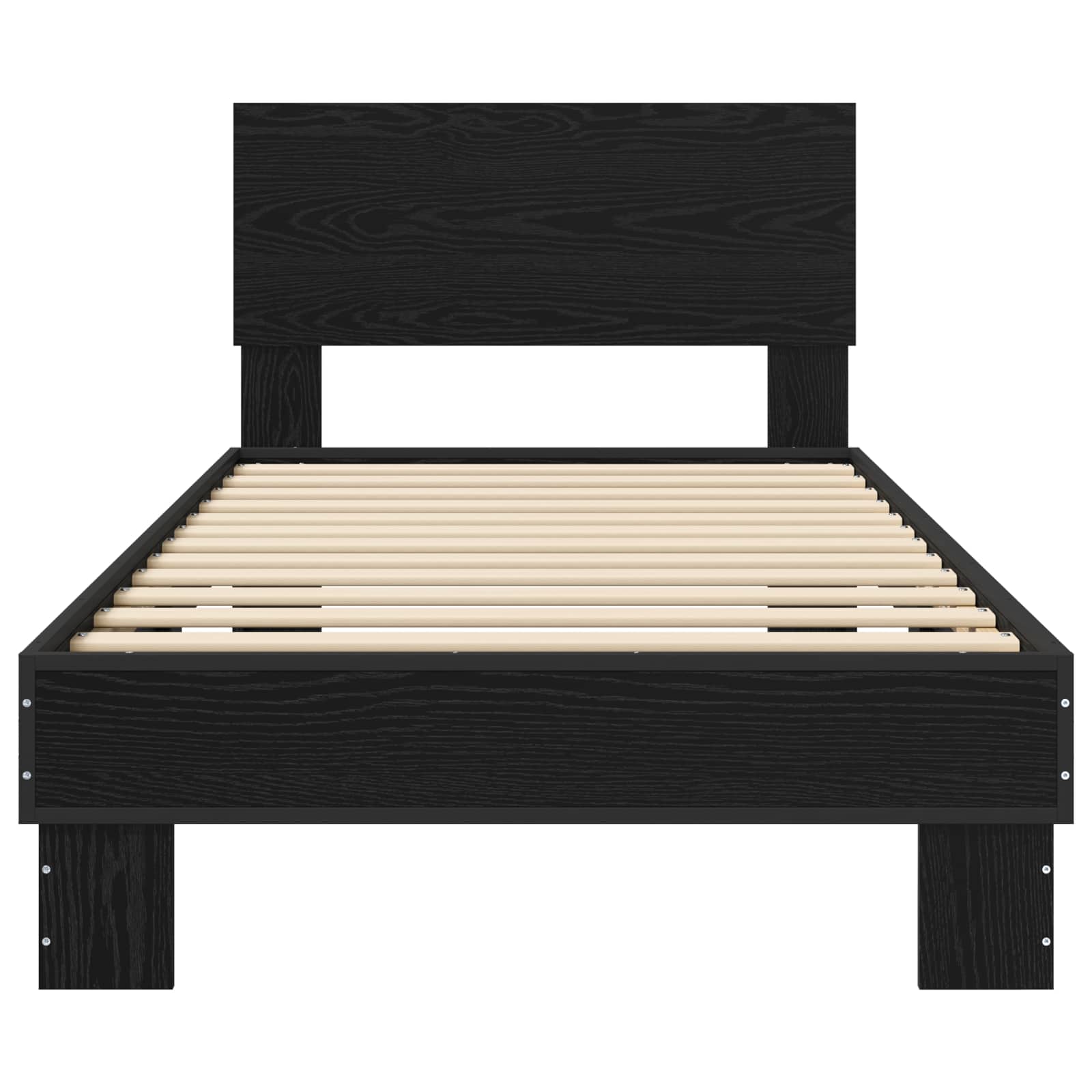 Estrutura de cama com cabeceira carvalho preto 80 x 200 cm