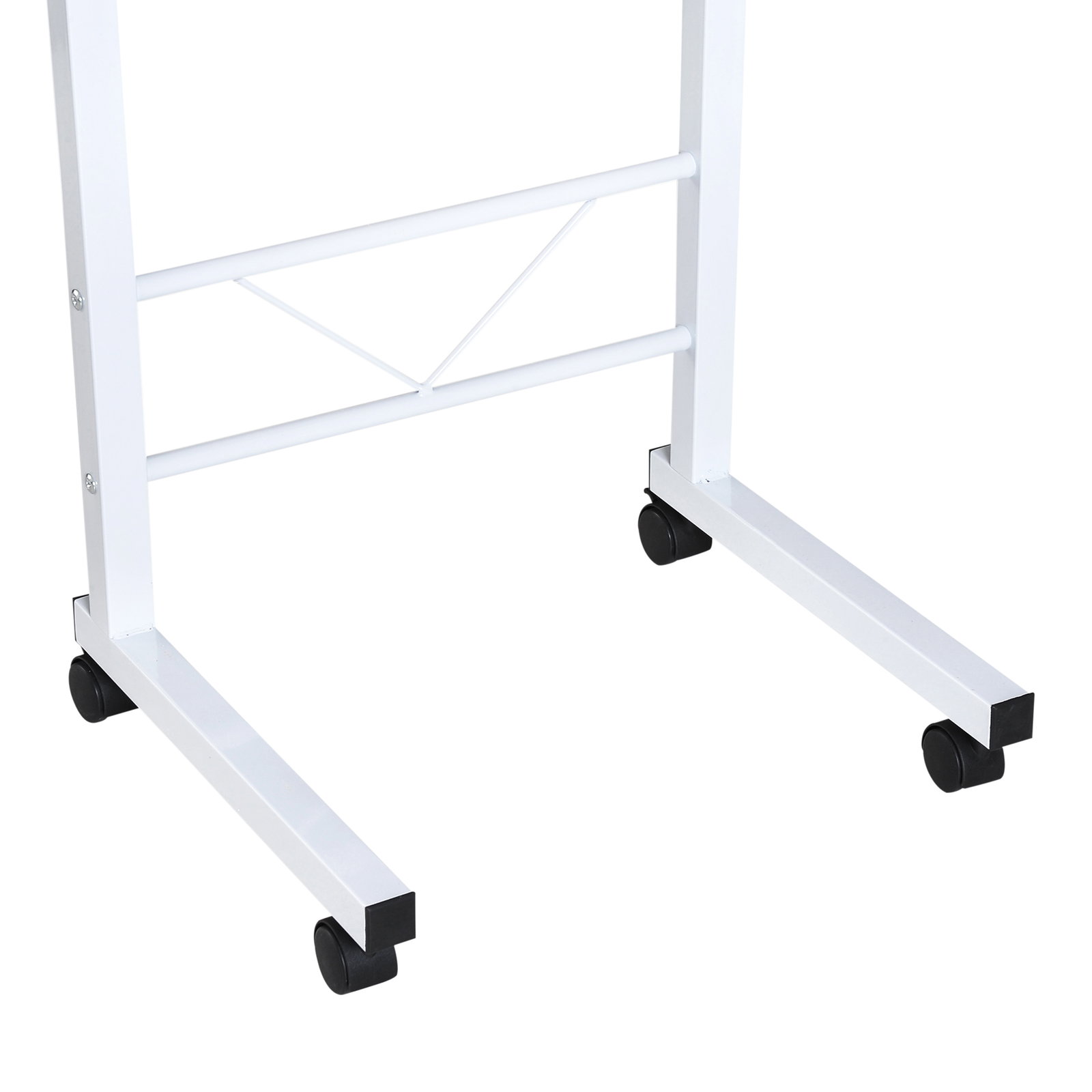 Mesa de computador para hogar escritorio altura ajustável mesa compacta com rodas 60x40x68-78cm cor branco
