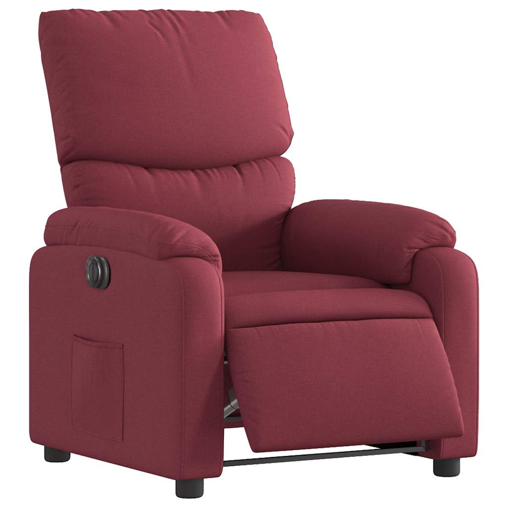 Poltrona elétrica reclinável tecido vermelho tinto