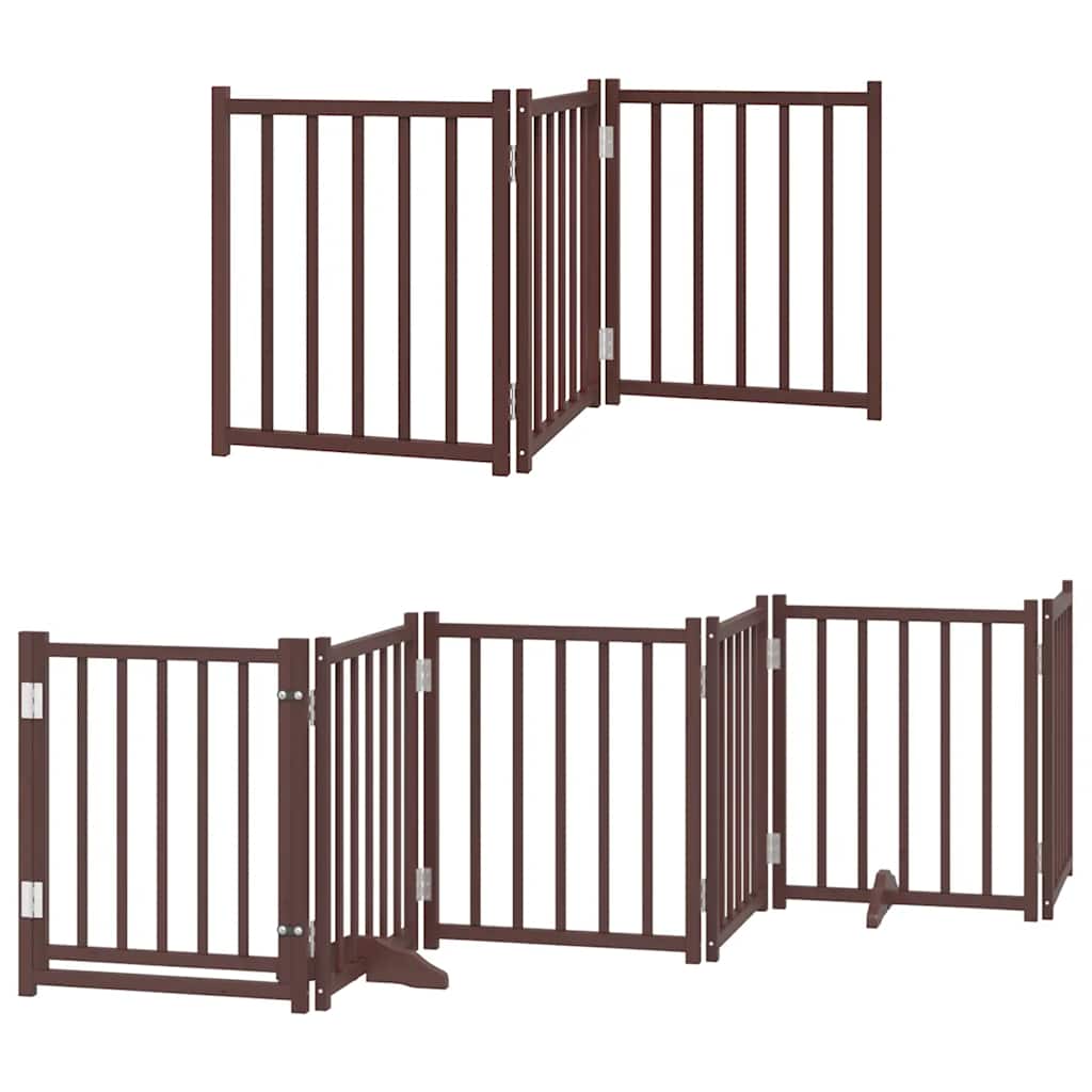Portão cães c/ porta dobrável 15 painéis 750 cm álamo castanho