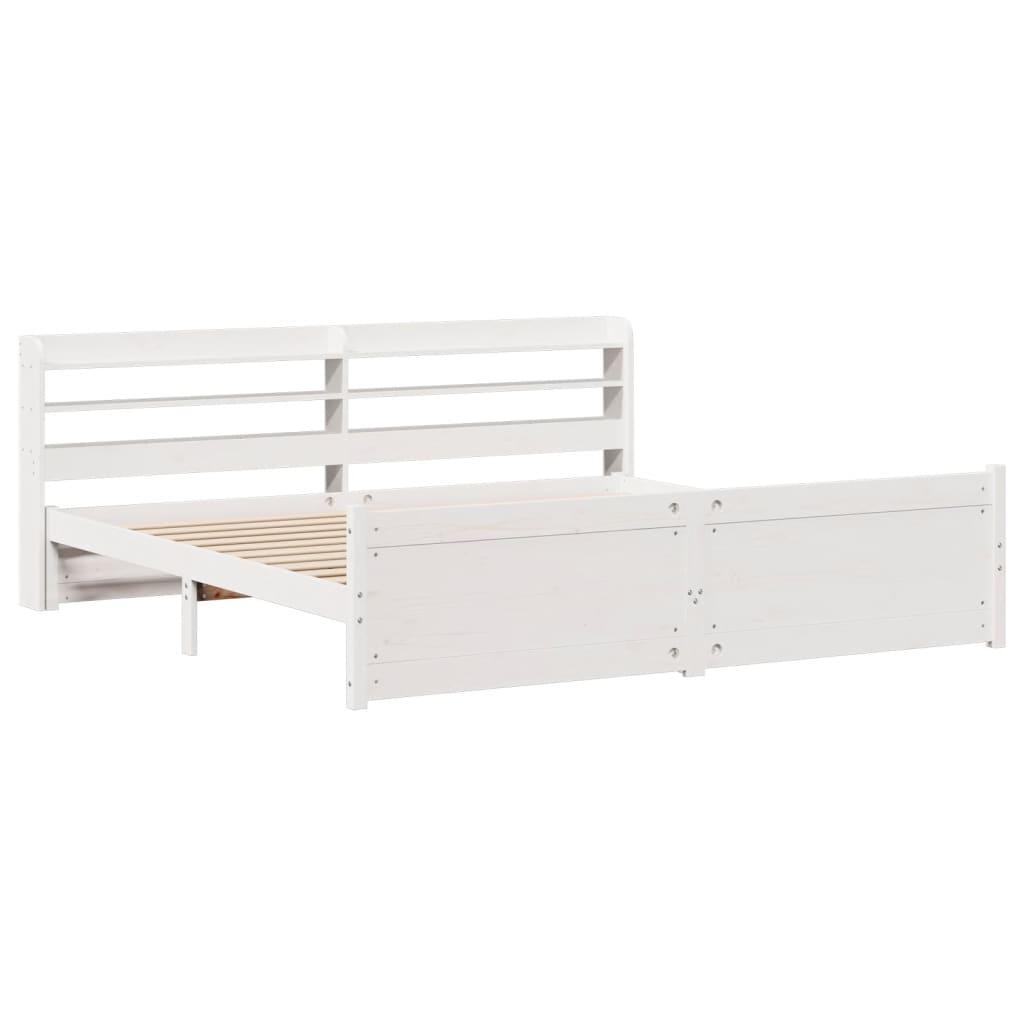 Estrutura de cama c/ cabeceira sem colchão 180x200 cm branco