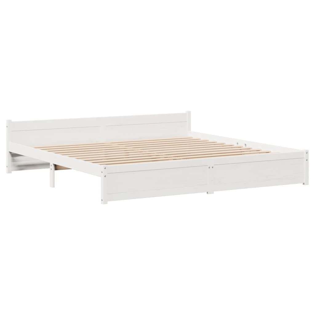 Estrutura de cama c/ cabeceira sem colchão 180x200 cm branco