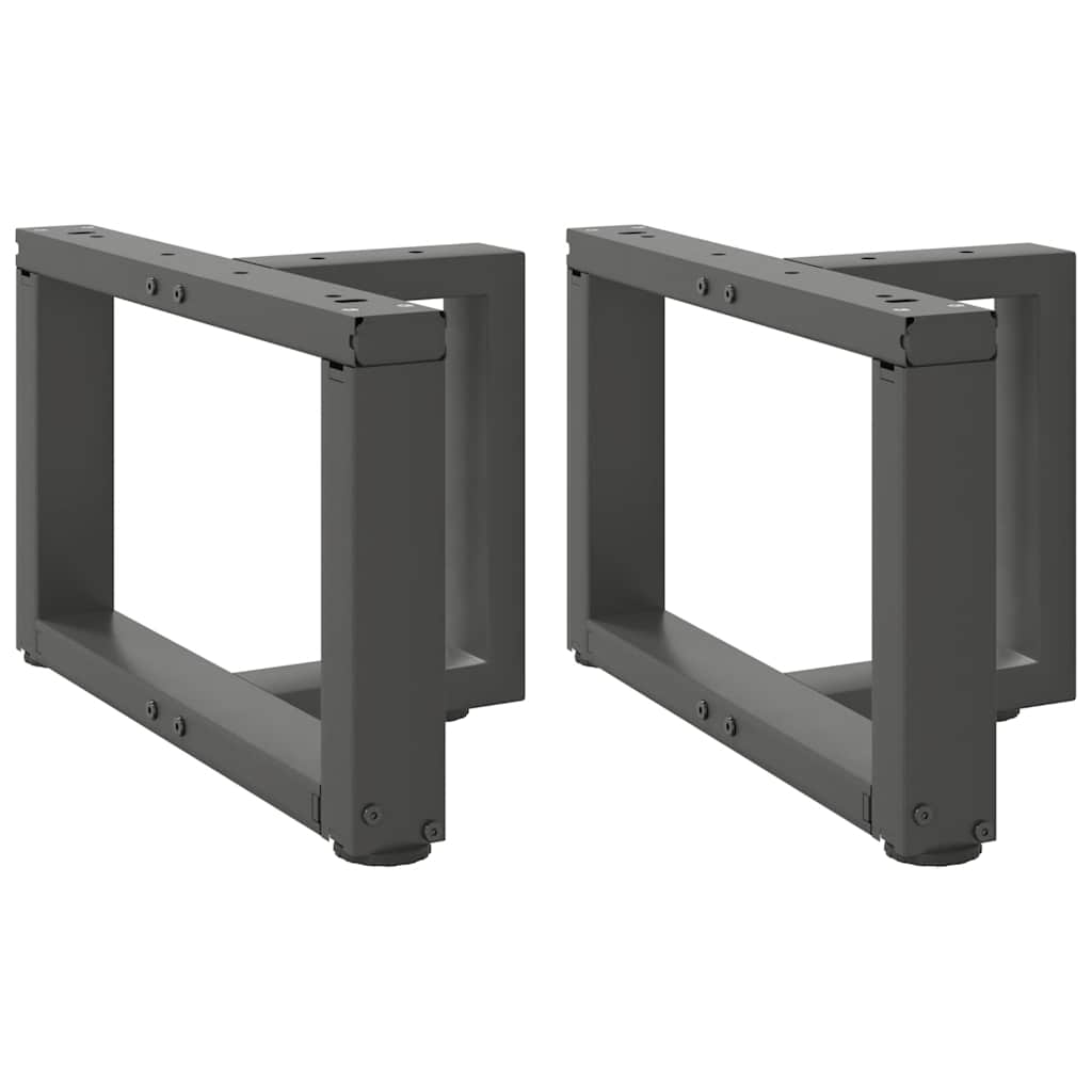 Pés para mesa de centro em forma de t, 2 peças, antracite, 40x25x(30-31) cm, aço