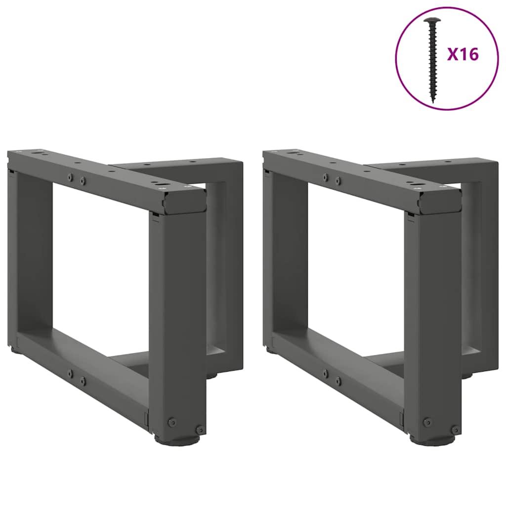 Pés para mesa de centro em forma de t, 2 peças, antracite, 40x25x(30-31) cm, aço