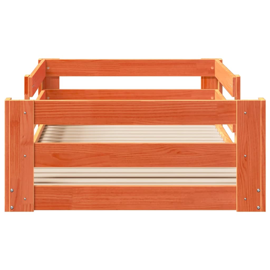 Cama sem colchão 80x160 cm madeira de pinho maciça castanho-mel