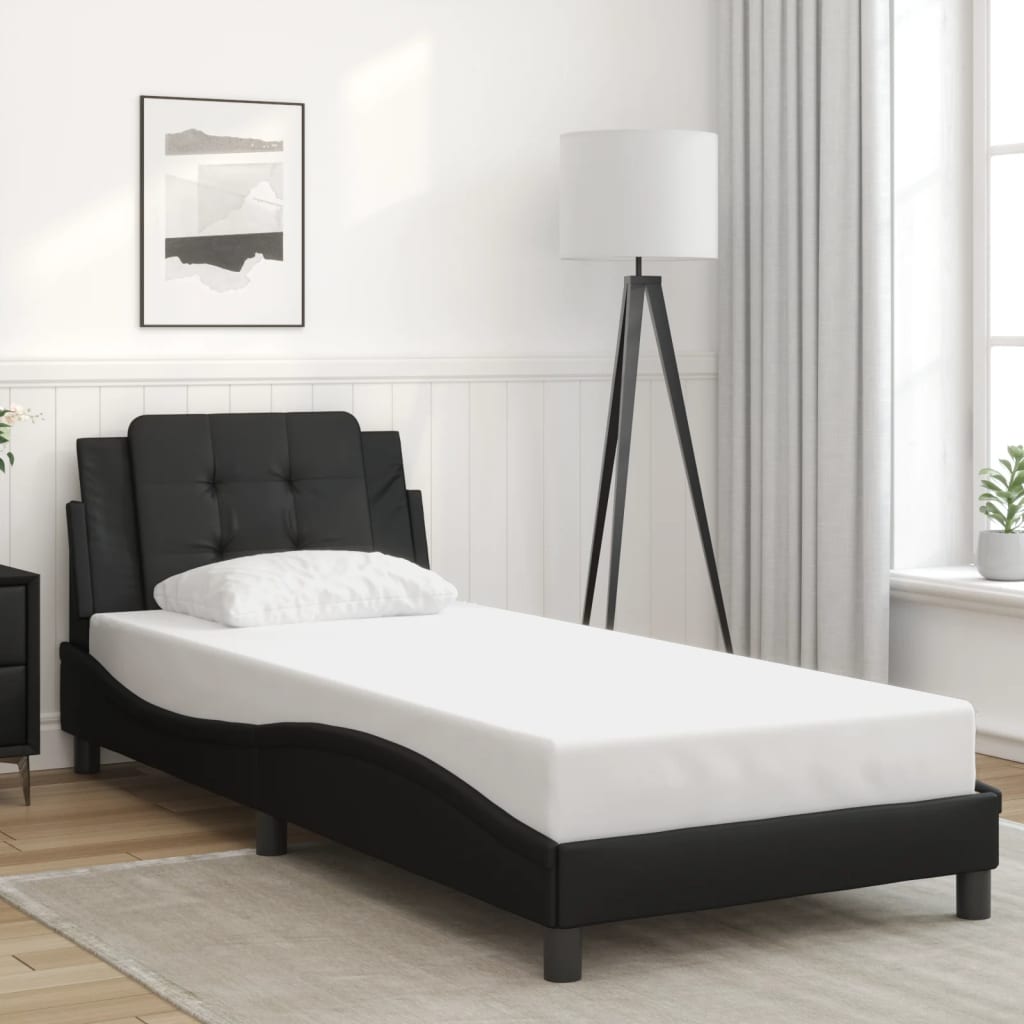 Estrutura de cama com LED sem colchão zadar 80x200 cm preto
