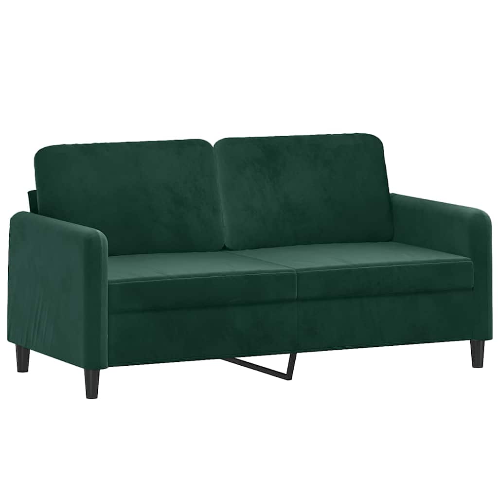 3 Pcs conjunto de sofás veludo verde-escuro
