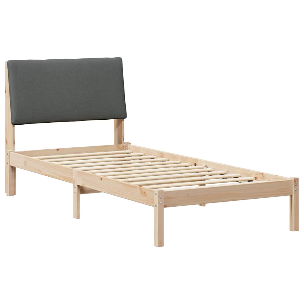 Estrutura da cama castanho e cinzento-escuro 100 x 200 cm
