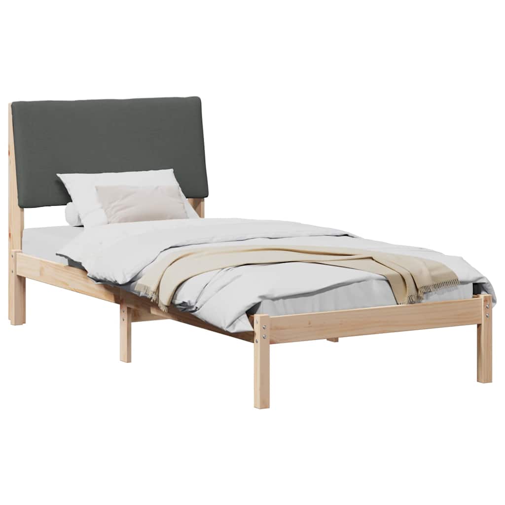 Estrutura da cama castanho e cinzento-escuro 100 x 200 cm