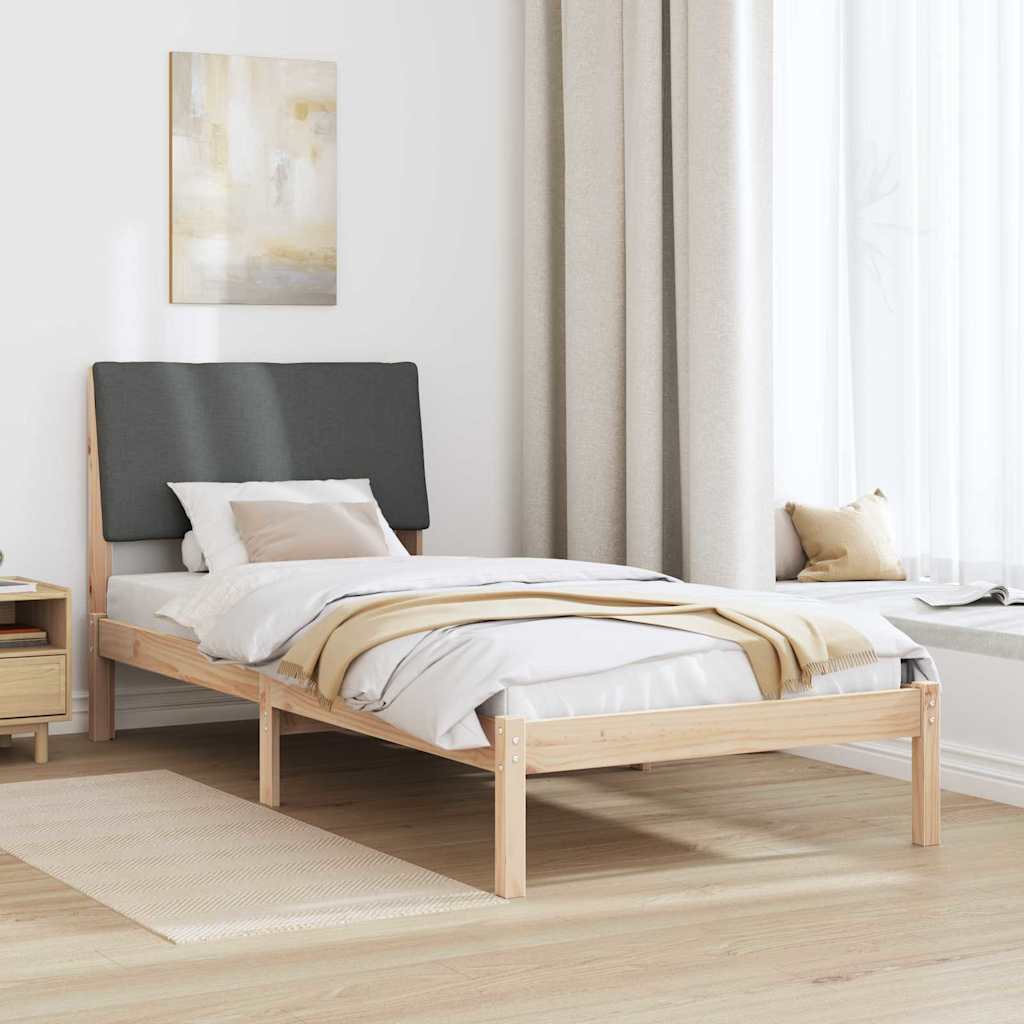 Estrutura da cama castanho e cinzento-escuro 100 x 200 cm
