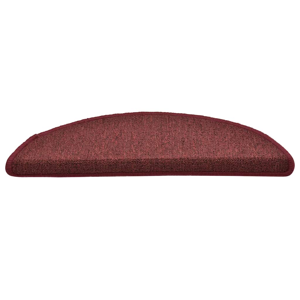 Tapetes de escada 30 peças 56x17x3 cm bordeaux semi-redondo