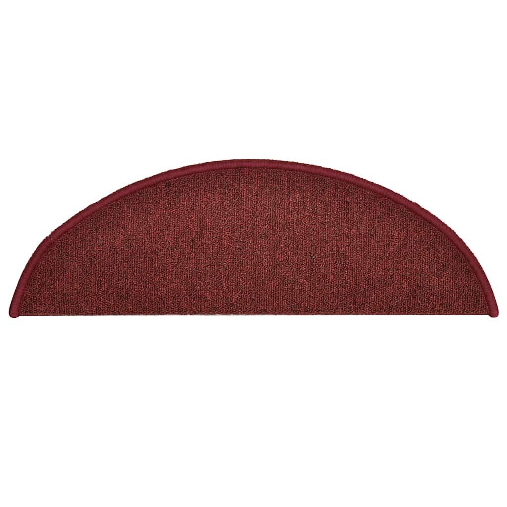 Tapetes de escada 30 peças 56x17x3 cm bordeaux semi-redondo