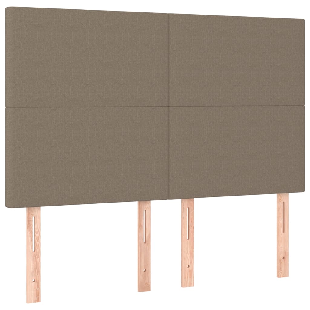 Cabeceira cama c/ LED tecido 144x5x118/128 cm cinza-acastanhado
