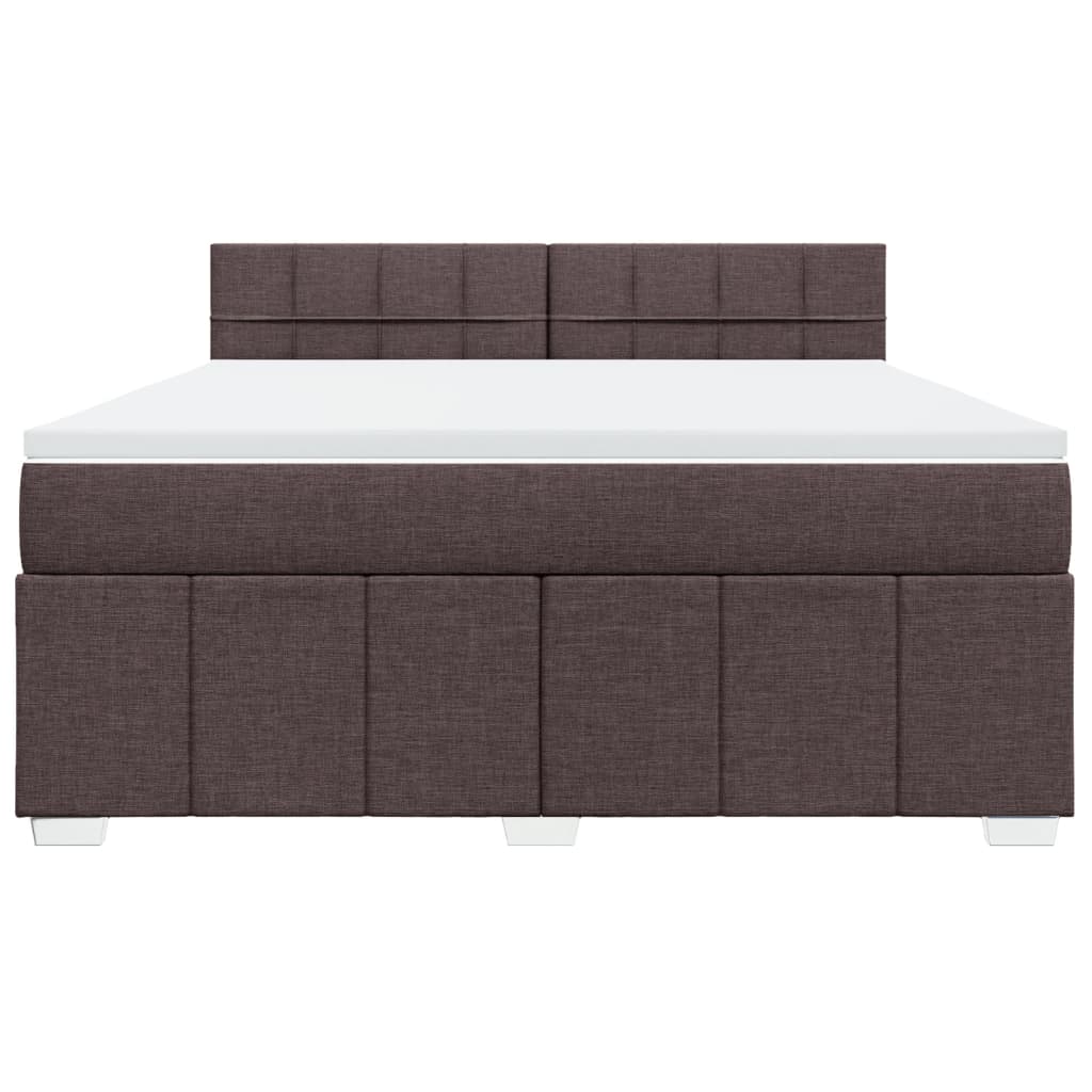 Cama com molas/colchão 180x200 cm tecido castanho-escuro