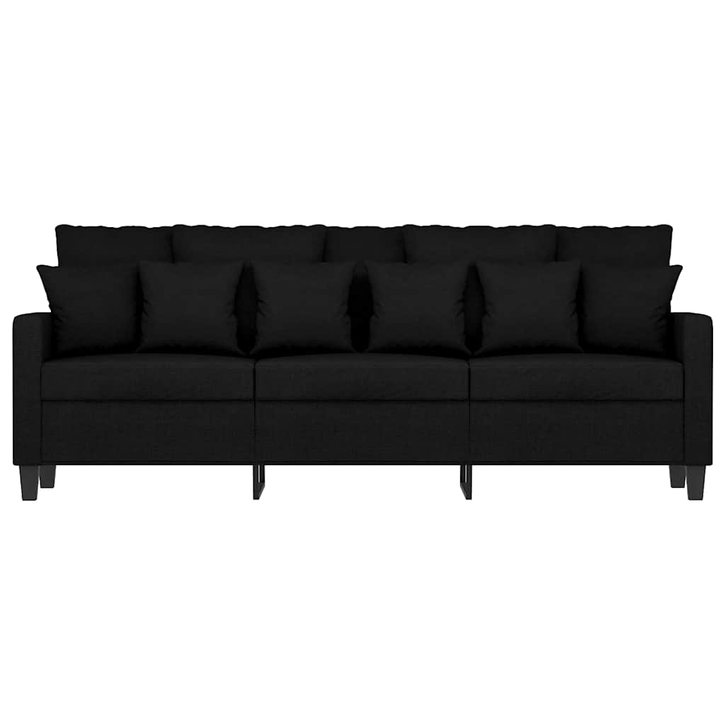 Sofá de 3 lugares tecido 180 cm preto