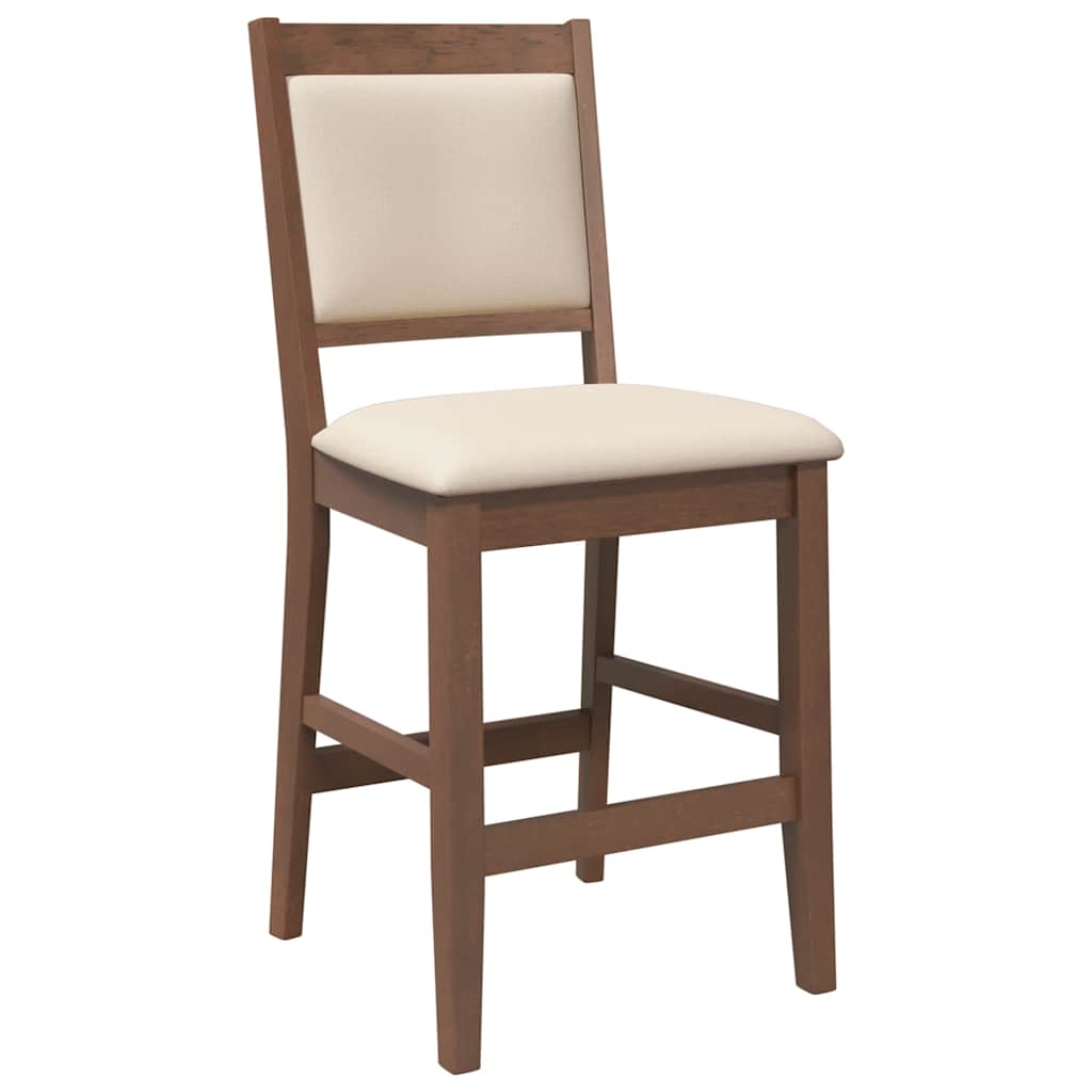 Bancos de bar com almofadões 2pcs madeira de seringueira maciça