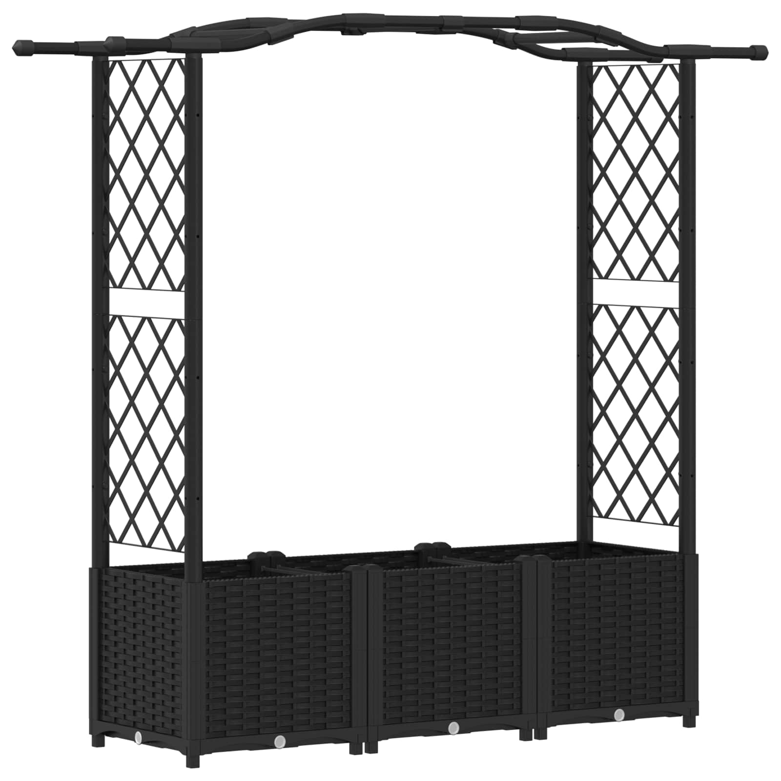 Cama elevada com treliça e telhado preto 164 x 40 x 138 cm PP