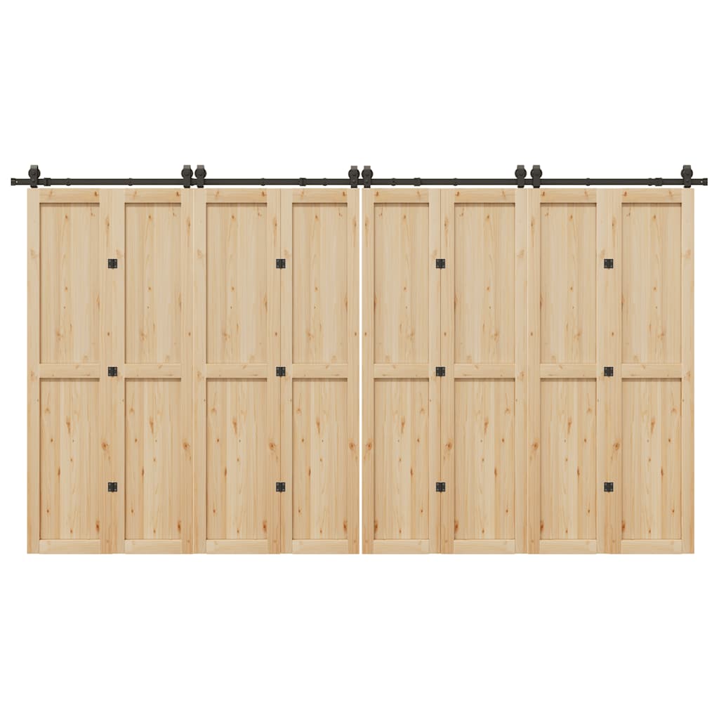 Kit de ferragens para porta deslizante 400 cm aço preto