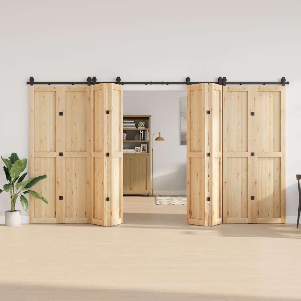 Kit de ferragens para porta deslizante 400 cm aço preto