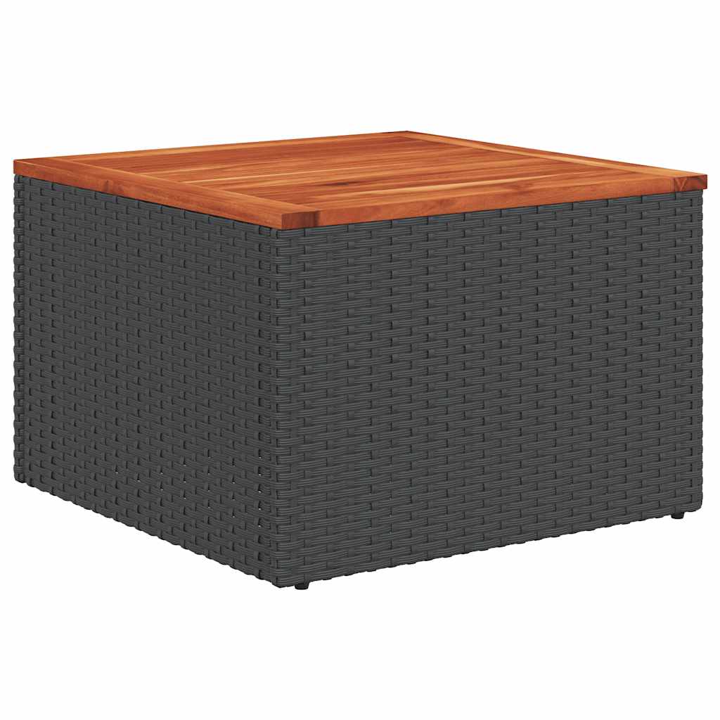 Conjunto de sofá de jardim com 8 peças e almofadas em rattan sintético preto