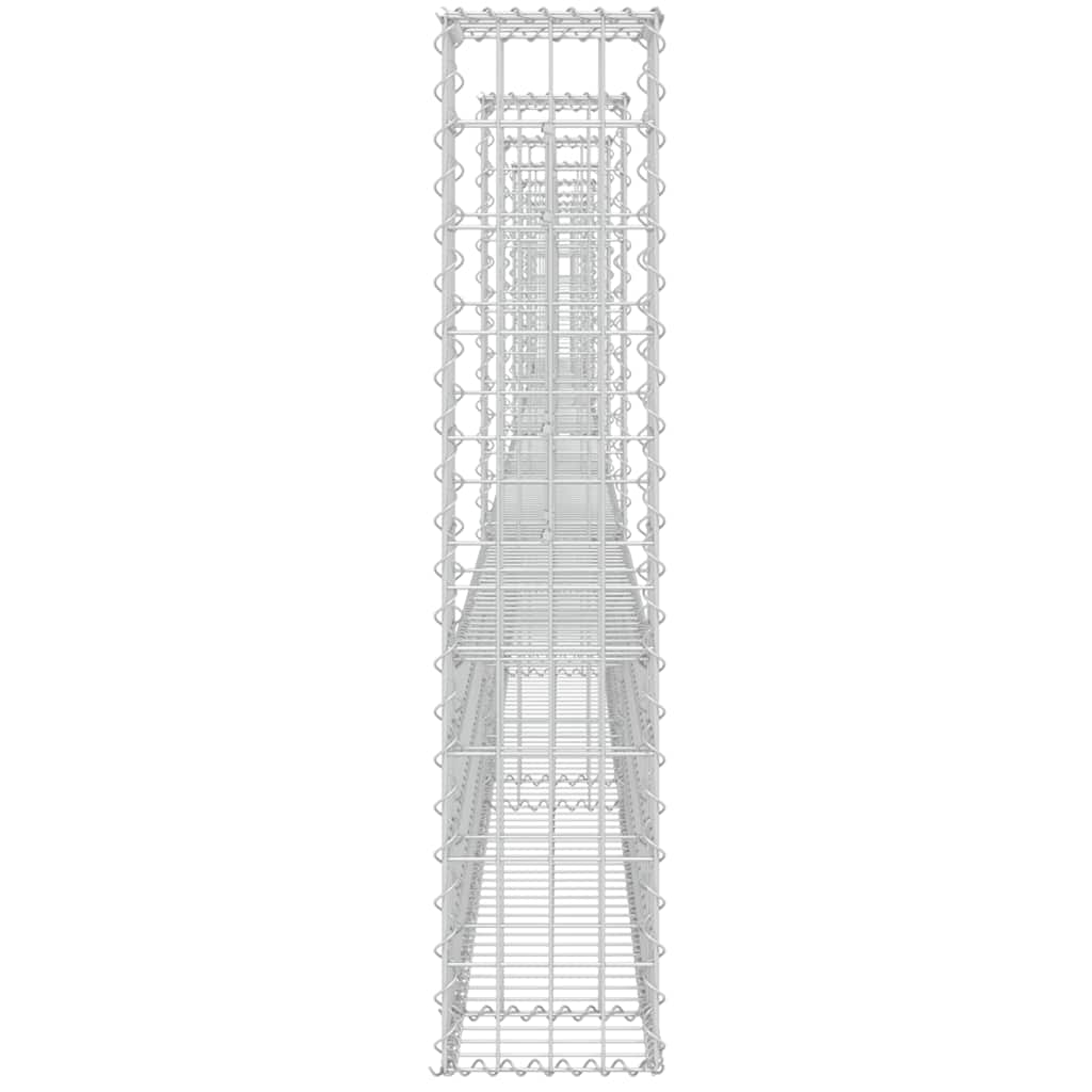 Cesto gabião em forma de u c/ 8 postes 860x20x100 cm ferro