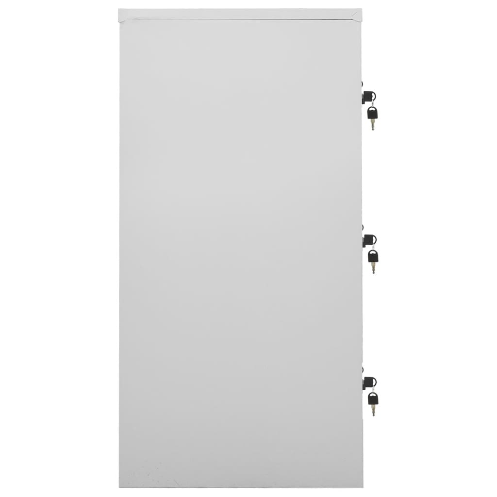 Cacifos 2 pcs 90x45x92,5 cm aço cinzento-claro e vermelho