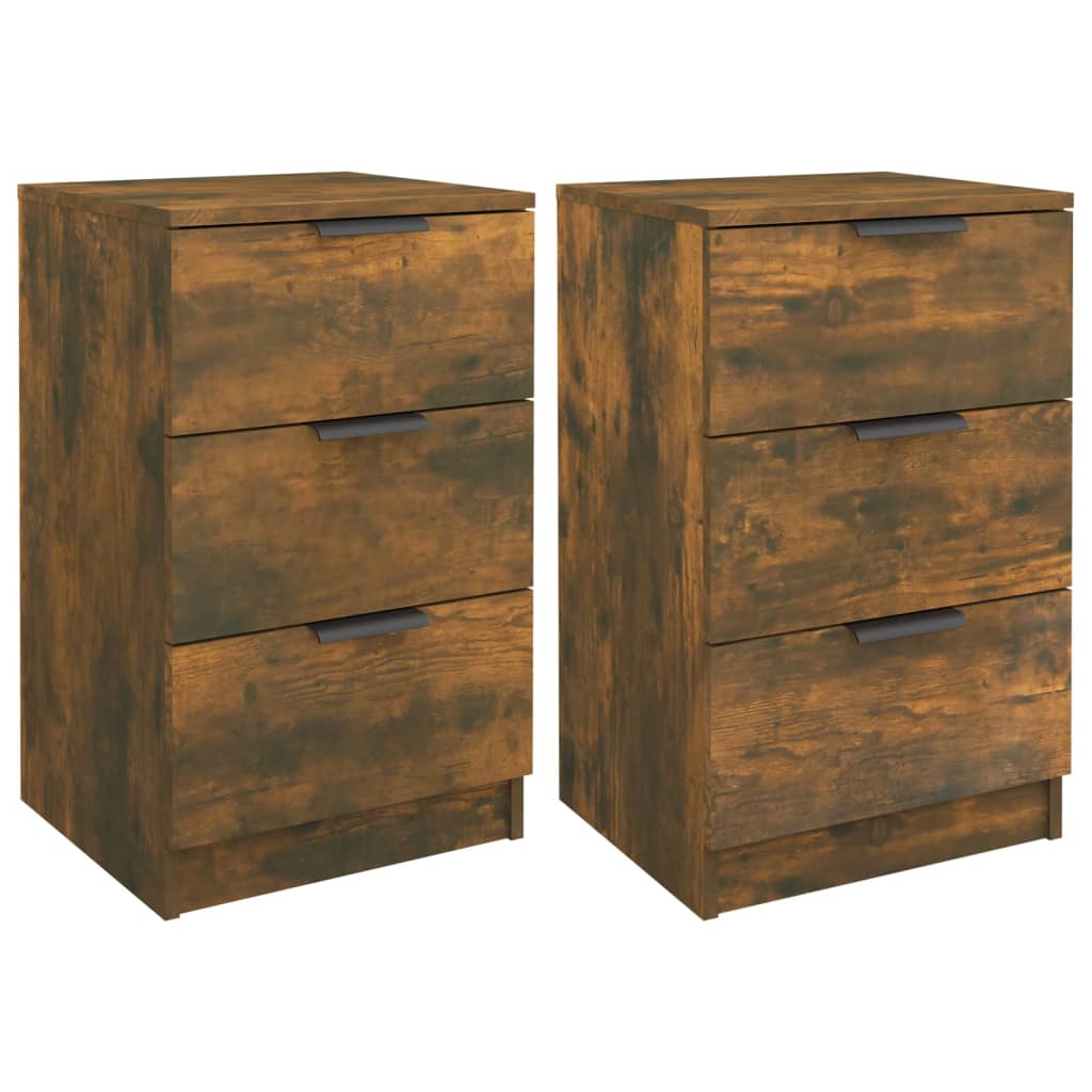 Mesas de cabeceira 2 pcs 40x36x65 cm cor carvalho fumado