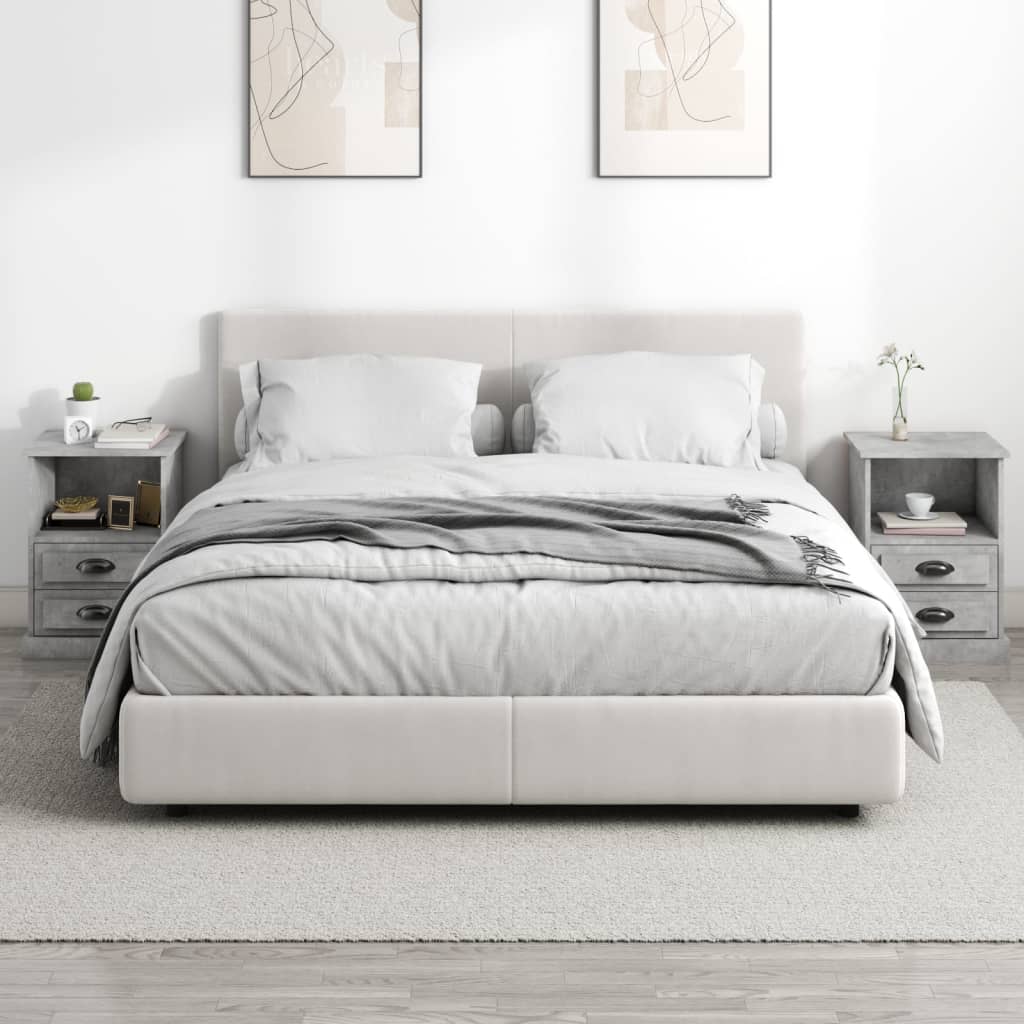 Mesas de cabeceira 2 pcs 43x36x60 cm cinzento cimento