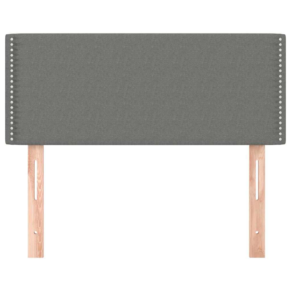 Cabeceira de cama tecido 80x5x78/88 cm cinzento-escuro