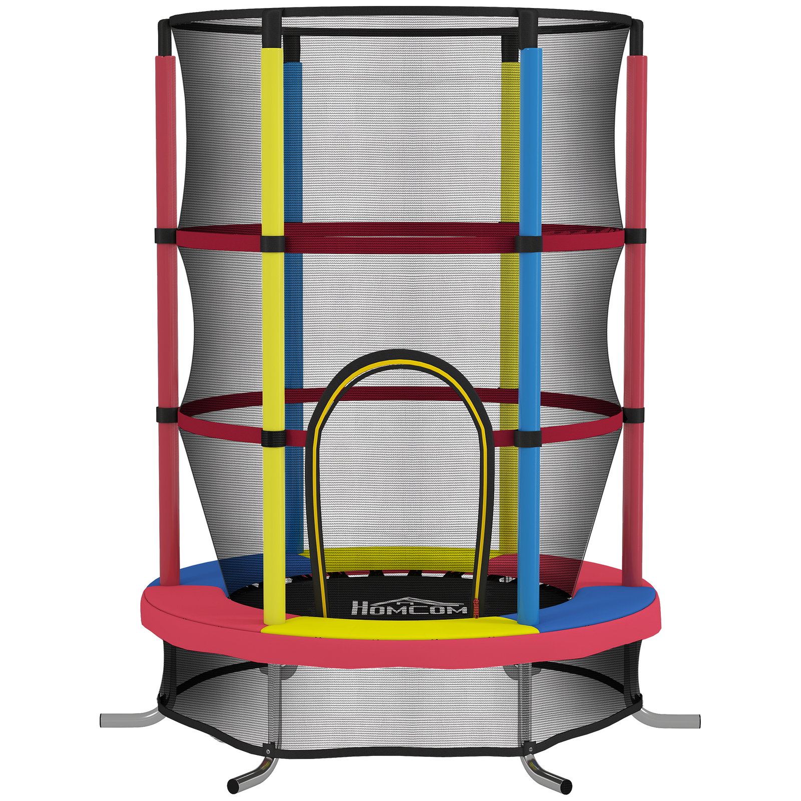 Trampolim infantil ø160 cm trampolim para crianças de 3-6 anos com rede de segurança pernas em forma de l multicolor