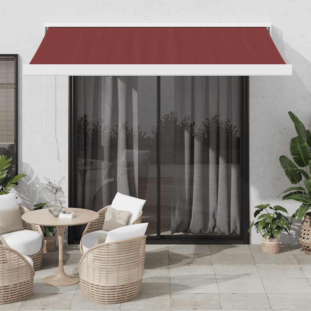 Toldo retrátil manual 350x250 cm bordô