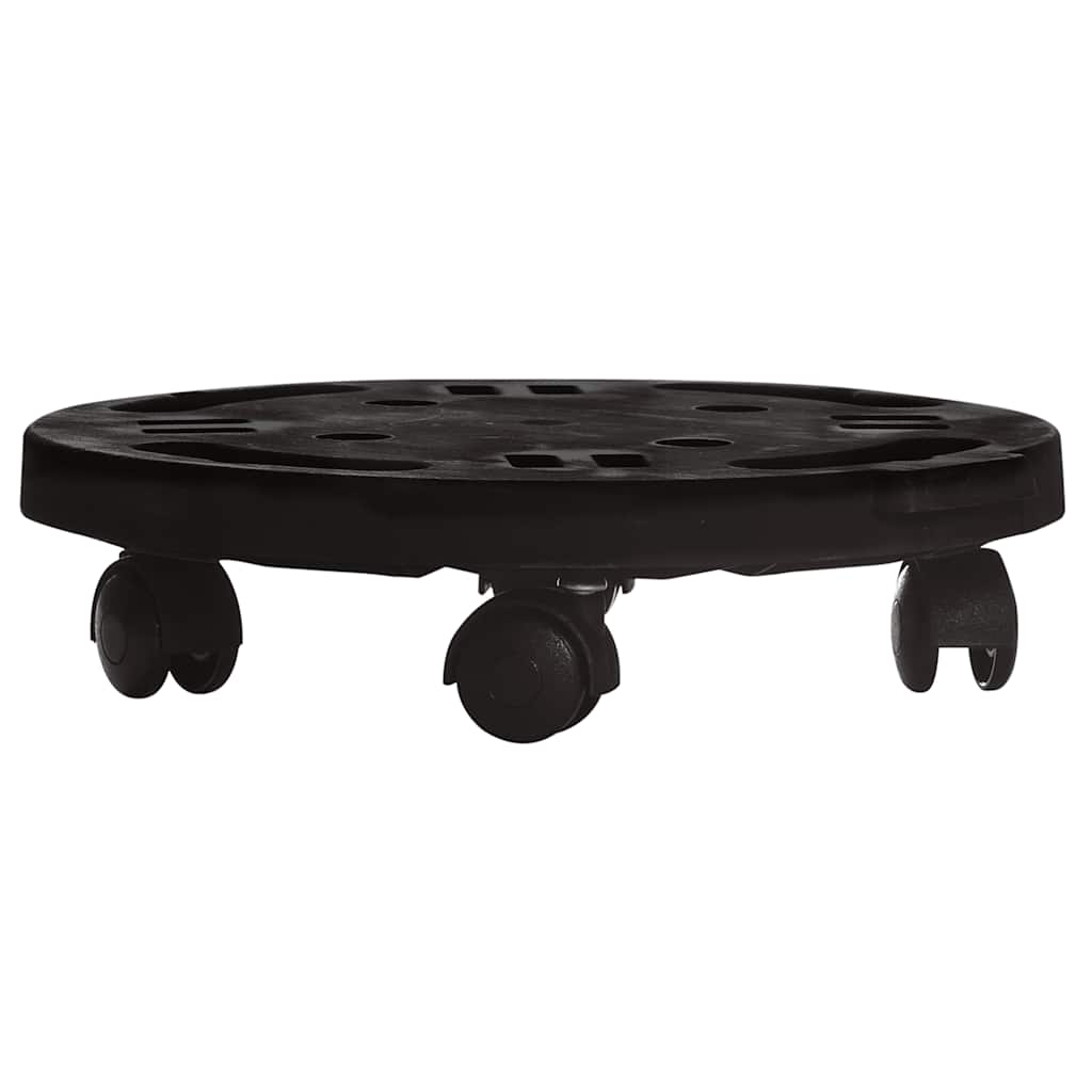 Carrinhos de plantas c/ rodas 2 pcs diâmetro 30 cm 170 kg preto