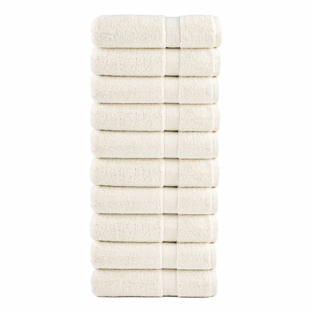 Toalhas de mãos premium solund 10 pcs 50x100 cm 600 gsm creme