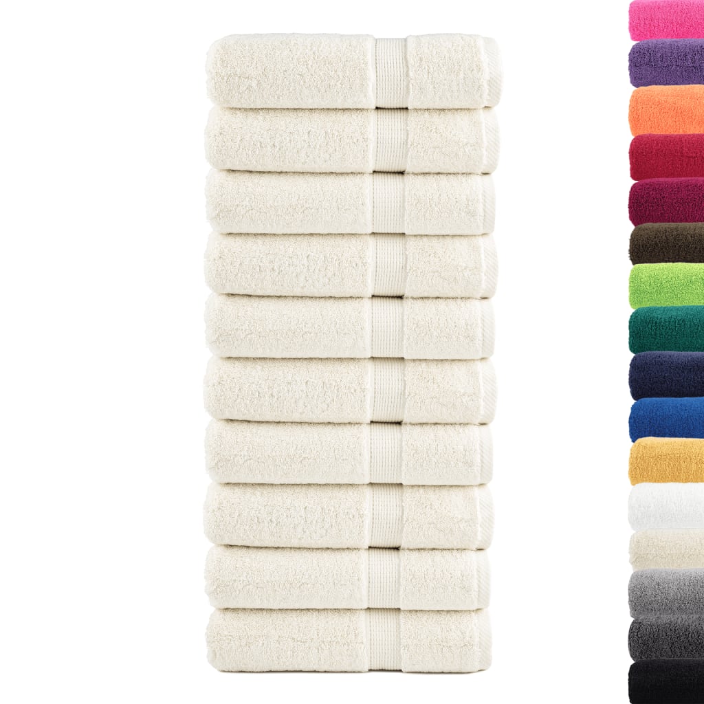 Toalhas de mãos premium solund 10 pcs 50x100 cm 600 gsm creme