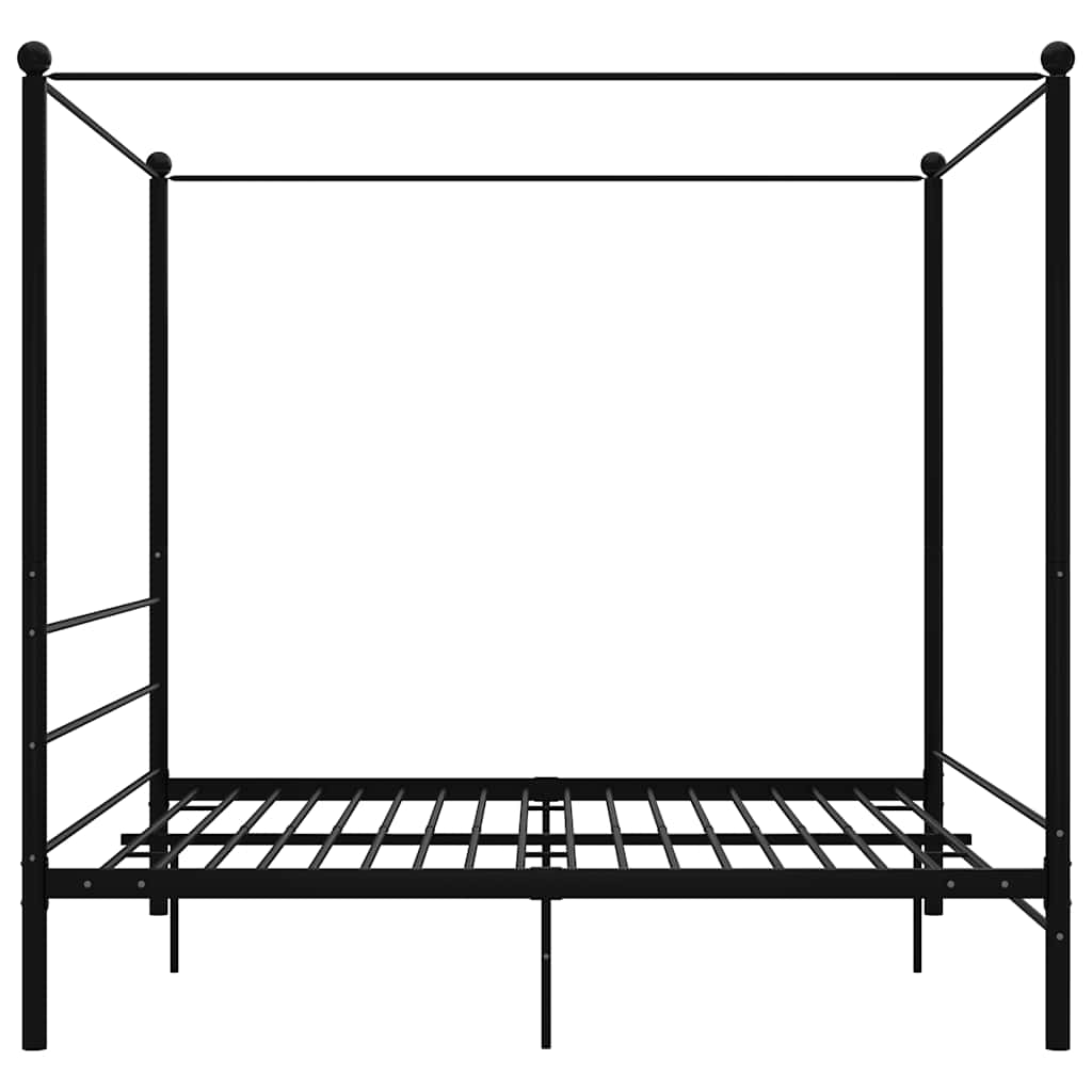 Estrutura de cama com dossel 200x200 cm metal preto
