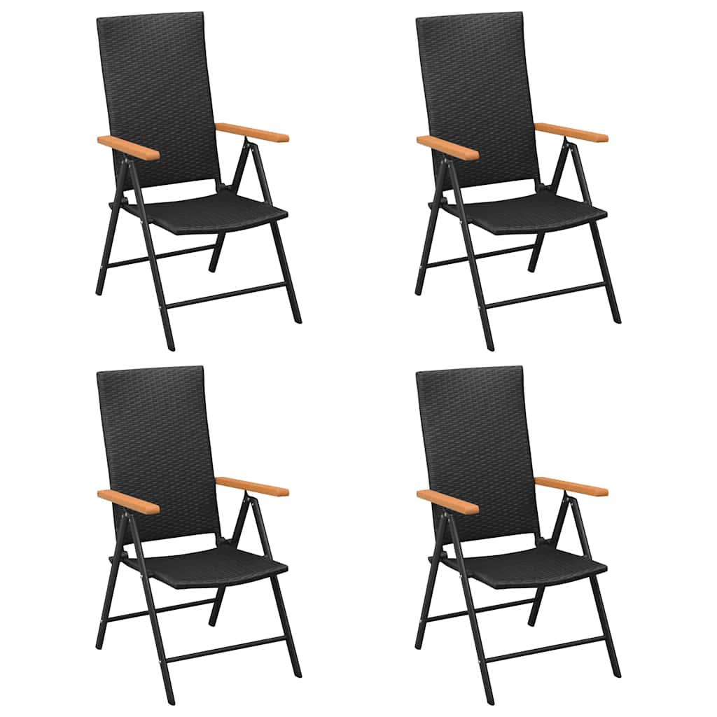 5 Pcs conjunto de jantar para jardim preto e castanho